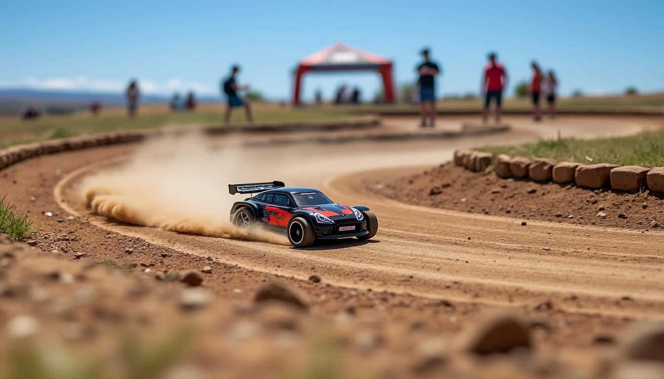 découvrez ces passionnés de voitures radiocommandées qui s'affrontent sur circuit, où chaque pilote maîtrise à distance son bolide avec précision et passion.