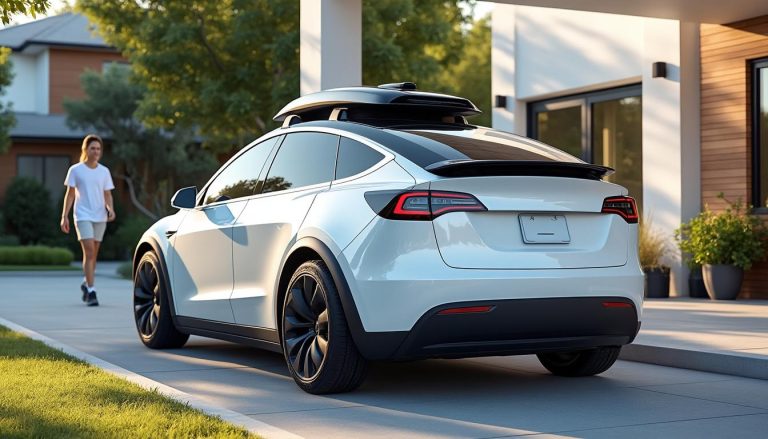 découvrez la tesla model y qui réalise une livraison autonome impressionnante, offrant une expérience innovante et futuriste à son nouveau propriétaire.