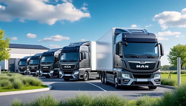 db schenker inaugure ses 10 premiers camions électriques man, marquant le début d'une transition vers une flotte écologique de 150 véhicules pour un transport durable.