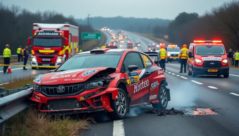 mathieu baumel gravement blessé sur l’autoroute près de reims lors du rallye monte-carlo, subissant l’amputation d’une jambe après un accident tragique.