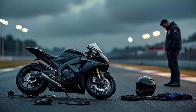 un jeune prodige de la moto disparaît tragiquement lors d'une séance d'entraînement, laissant le monde du sport en deuil.