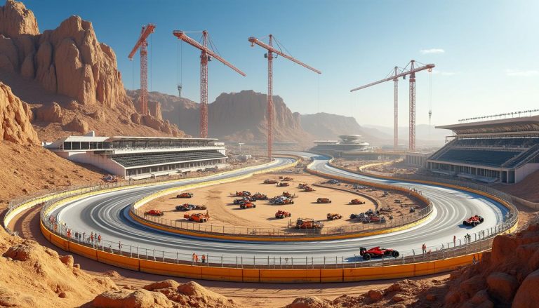 découvrez les travaux impressionnants en arabie saoudite pour créer un virage inédit dans le championnat de f1, promettant une expérience spectaculaire et inédite pour les pilotes et les fans.