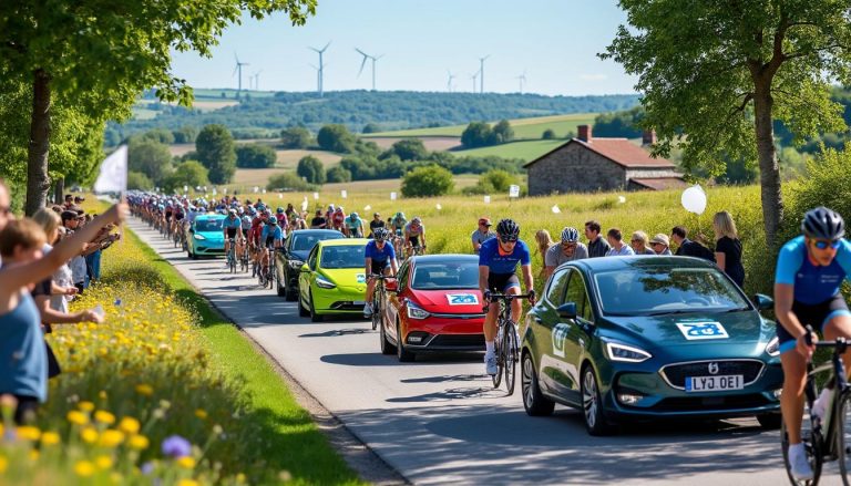 le groupe choletais gca équipe la course cycliste région pays de la loire avec 48 véhicules écologiques, alliant performance et respect de l'environnement pour un événement durable.