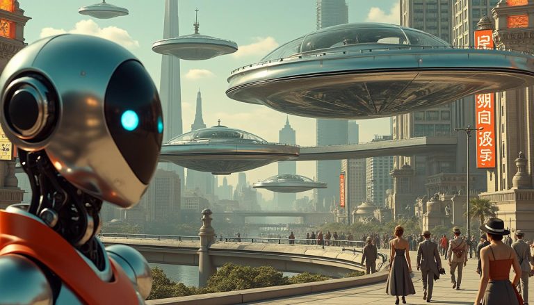 explorez le futur tel qu'imaginé par les futuristes d'autrefois en 2026, entre villes aériennes et robots, à travers des perspectives croisées fascinantes.