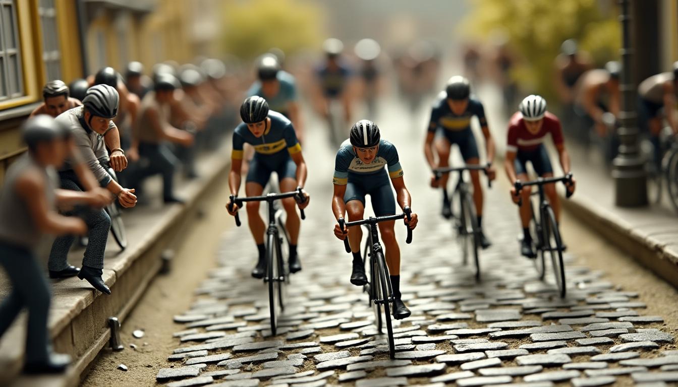 découvrez la création d'une scène emblématique de paris-roubaix à yvetot, destinée au futur musée de la figurine à compiègne, alliant art et passion du cyclisme.
