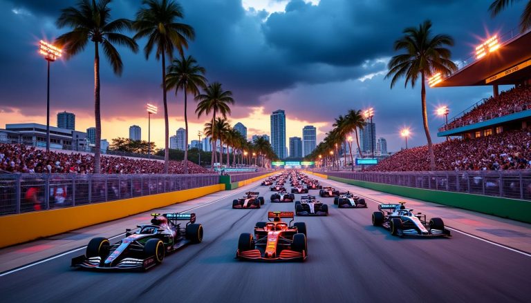 le grand prix de miami de formule 1 est décalé de 3 heures afin d'éviter les orages menaçants, garantissant ainsi la sécurité des pilotes et des spectateurs.