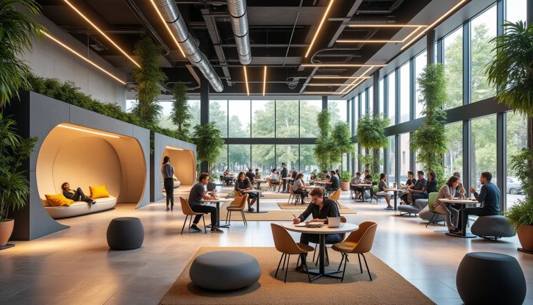découvrez en france le plus grand espace de coworking qui révolutionne le travail flexible avec salle de sieste, fitness, foodcourt et bien plus pour allier productivité et bien-être.