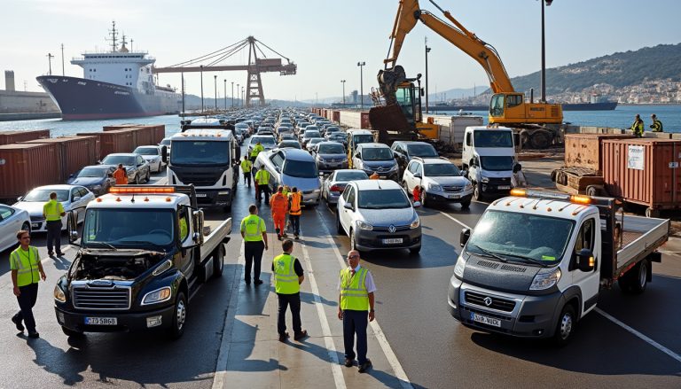 à marseille, un déploiement massif est en cours pour lutter contre le fléau des véhicules irrécupérables une fois arrivés en algérie, afin de renforcer le contrôle et la sécurité.