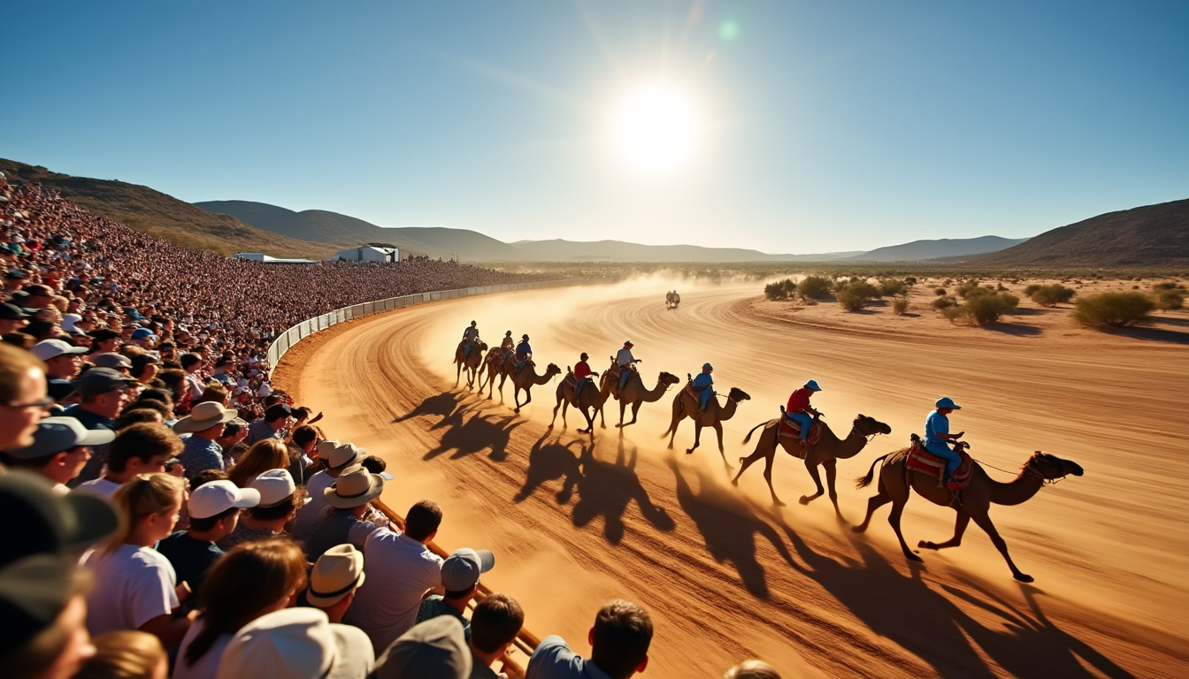 découvrez la spectaculaire 'camel cup' en australie, une course unique où les dromadaires s'affrontent au cœur de l'immensité sauvage de l'outback.