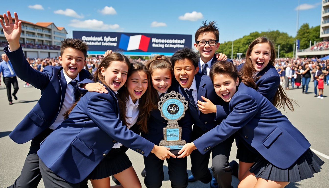 des lycéens du lycée coubertin à calais se distinguent parmi 5000 participants lors de la course en action, remportant le prestigieux prix national.