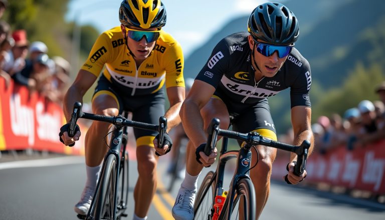 retour sur un incident en course cycliste où un franchissement dangereux a été évité de justesse, mettant en lumière la vigilance des coureurs et la sécurité sur la piste.