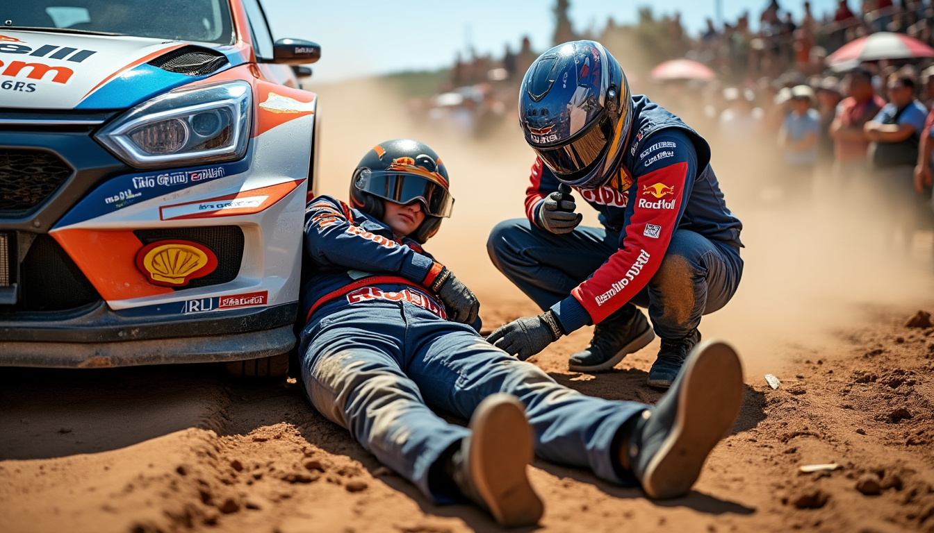 découvrez comment un pilote de rallye a interrompu sa course pour secourir une spectatrice blessée suite à une collision, et quelle a été la réaction des organisateurs face à cet acte héroïque.