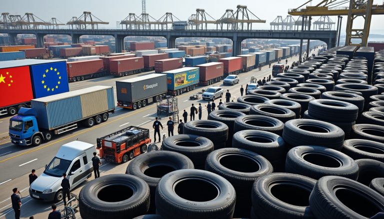 l'europe annonce l'ajout prochain d'une surtaxe sur les pneus importés de chine, poursuivant les mesures déjà appliquées aux voitures, pour protéger son industrie locale.