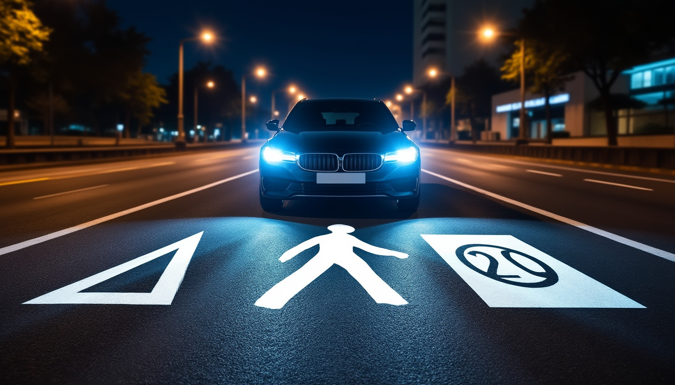 découvrez les phares intelligents dotés de pictogrammes et messages intégrés, une innovation anti-éblouissement pour améliorer la sécurité sur la route.