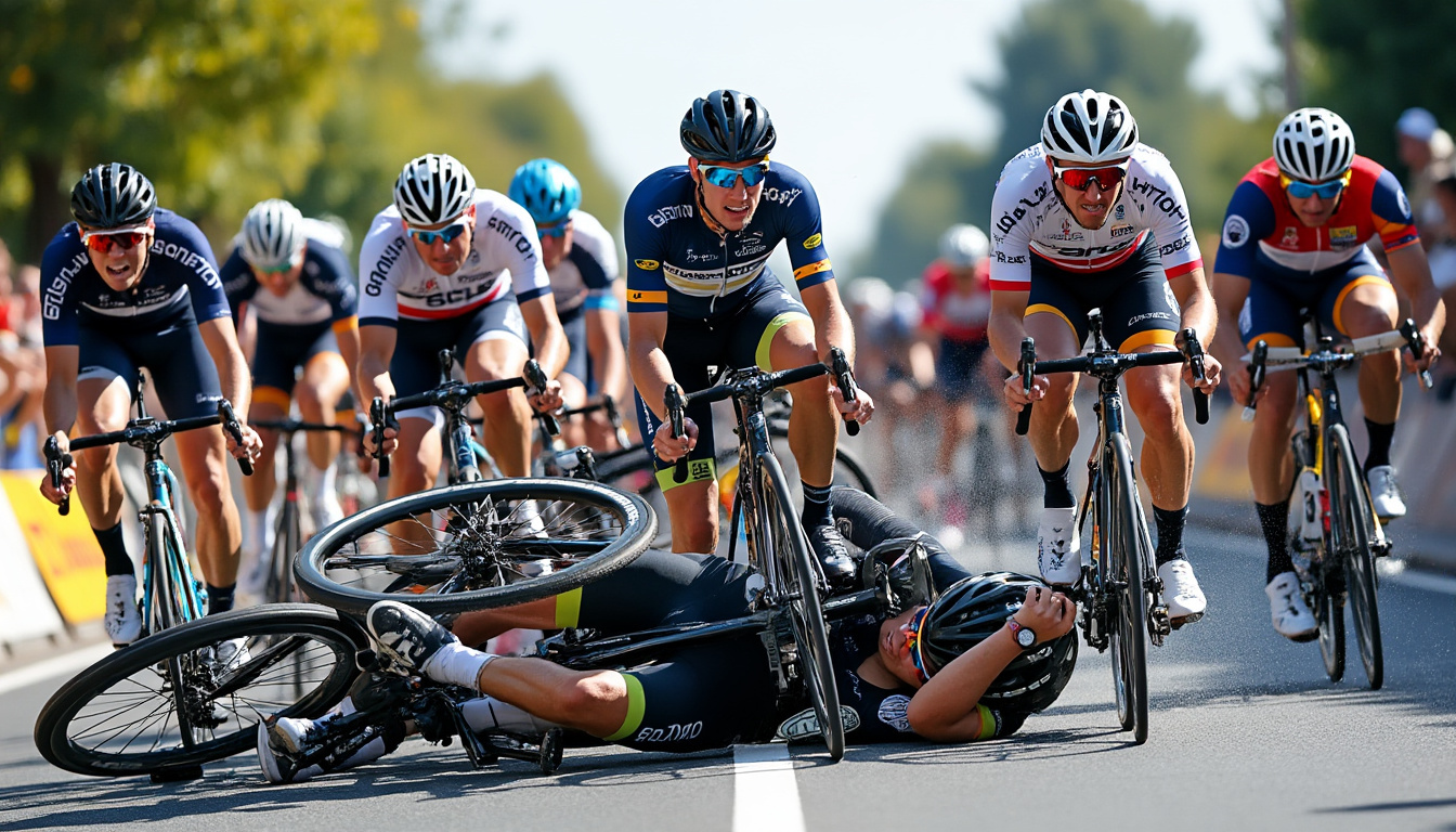 revivez en vidéo la spectaculaire chute survenue lors du sprint final de la 12e étape du tour de france, un moment intense qui a bouleversé la course.
