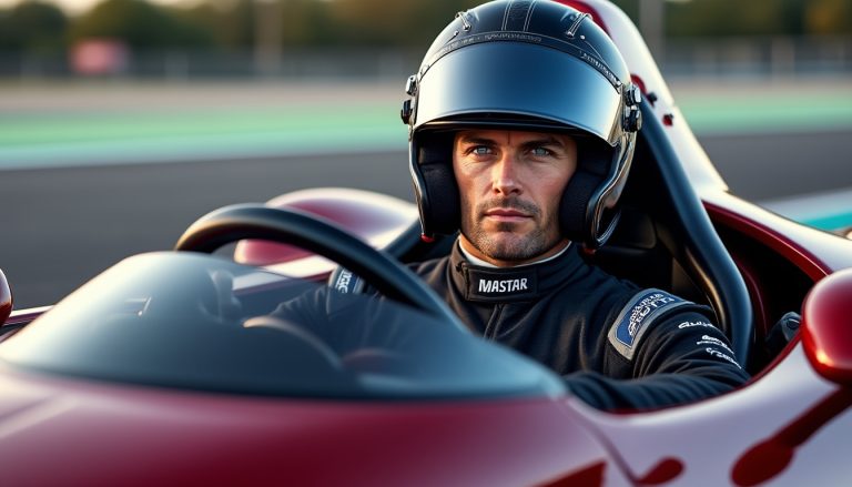 découvrez le prince carl philip de suède éblouissant au volant de sa bolide, casque en place et combinaison parfaitement ajustée.