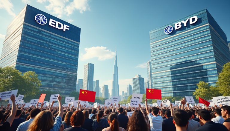 edf s'associe au géant chinois byd, une alliance stratégique qui suscite de nombreuses controverses et débats dans les secteurs de l'énergie et de l'industrie.