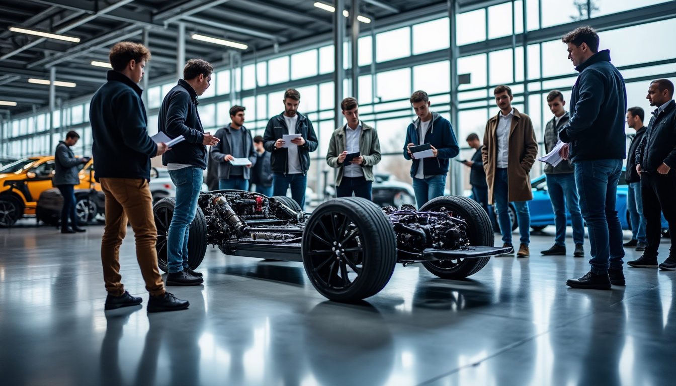 au mondial de l’auto, des lycéens en mécanique explorent les métiers et les technologies qui accompagnent la transition vers l’électrique.