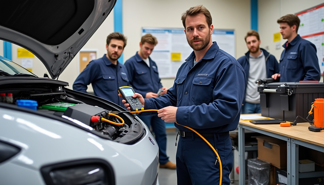 au mondial de l’automobile, des lycéens en mécanique découvrent les technologies et les métiers liés au virage électrique.