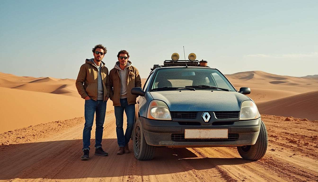 deux amis trentenaires d’alençon prennent le volant de leur clio pour relever le défi du sahara, entre aventure, endurance et paysages grandioses.