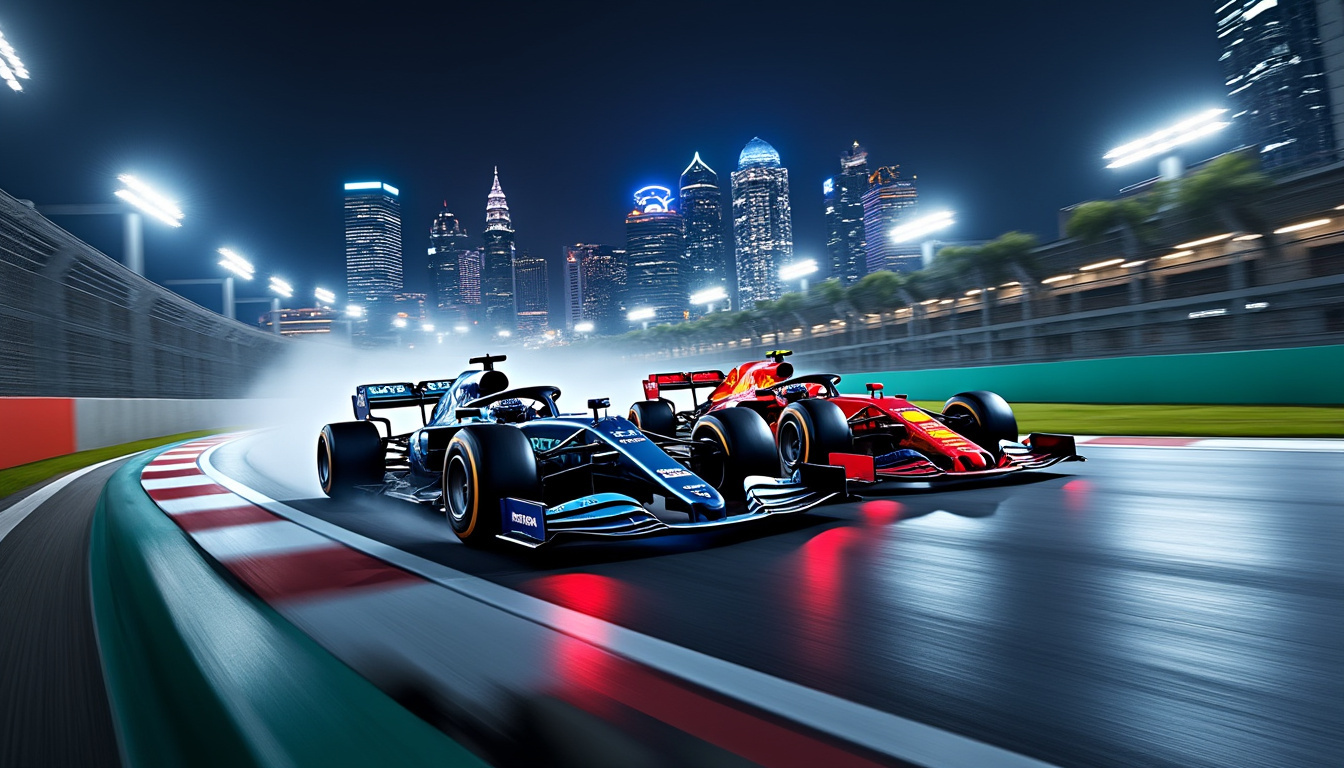 à singapour, verstappen et russell se disputent les points du sprint f1. découvrez les enjeux de ce duel sur le circuit urbain.
