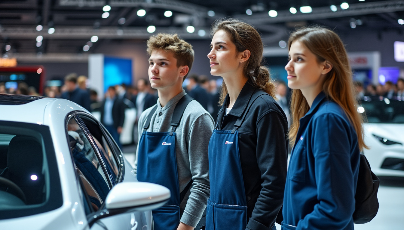 au mondial de l’automobile, des lycéens en mécanique découvrent les défis de la transition électrique et s’interrogent sur l’avenir de leur métier.