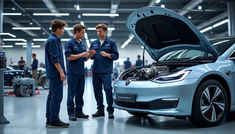 au mondial de l’automobile, des lycéens en mécanique découvrent les défis de l’électrique et s’interrogent sur l’avenir de leur métier.